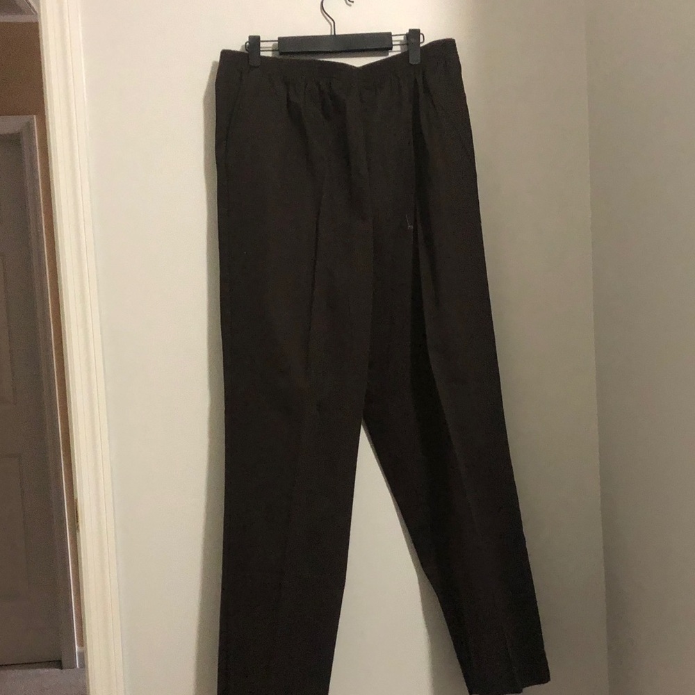Alfred Dunner Dark Brown Straight Leg Women's Pants